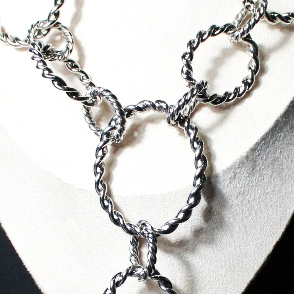 NWT Chico's Silver Twist Braided Necklace - Picture 5 of 8